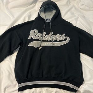 STARTER Black and Gray Raiders Hoodie Sweater